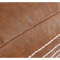 24 Vegan Leather Brown Pouf