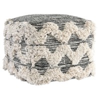 Kadin 18 Wide Square Black Pouf by Kosas Home