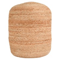 Louis 100 Jute 18 Wide Round Natural Pouf by Kosas Home