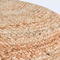 Louis 100 Jute 18 Wide Round Natural Pouf by Kosas Home