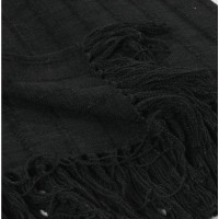 Hendri 50x 70 Throw Blanket in Black by Kosas Home