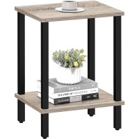 Tutotak End Table Side Table Nightstand 2Tier Storage Shelf Sofa Table For Small Space Living Room Bed Room Tb01Bg034