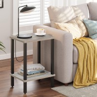 Tutotak End Table Side Table Nightstand 2Tier Storage Shelf Sofa Table For Small Space Living Room Bed Room Tb01Bg034