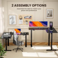 Ergear 63 Dual Motor L Shaped Standing Desk 2846 Electric Height Adjustable 2 Assembly Options To Fit Room Corner Suit