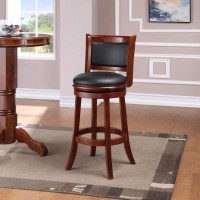 Boraam Augusta Bar Height Swivel Bar Stool - Black/Cherry