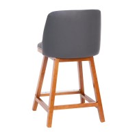 Julia Set of 2 Transitional 24 Inch LeatherSoft Upholstered Counter Stools