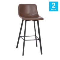 Caleb Modern Armless 30 Inch Bar Height Commercial Grade Barstools