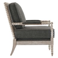 Modway Revel Fabric Upholstered Armchair In Natual Gray 34.5 X 28.5 X 37