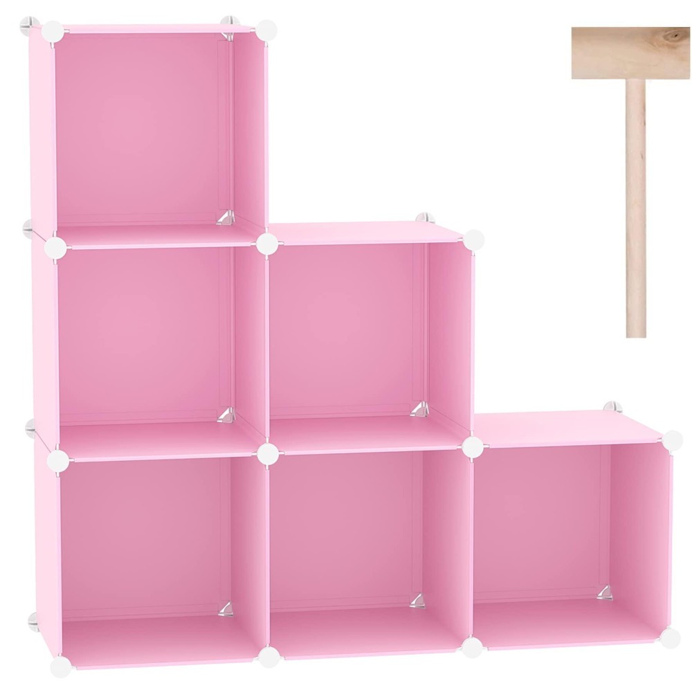 Cahome Cube Storage Organizer 6Cube Shelves Units Closet Cabinet Diy Plastic Modular Book Shelf Ideal For Bedroom Living