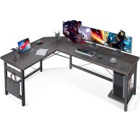 Coleshome 59 L Shaped Gaming Desk Corner Computer Desk Sturdy Home Office Computer Table Writing Desk Larger Gaming Desk W