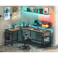 Coleshome 59 L Shaped Gaming Desk Corner Computer Desk Sturdy Home Office Computer Table Writing Desk Larger Gaming Desk W