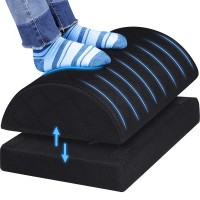 Cushzone Foot Rest For Under Desk At Work Adjustable Foam For Office, Work, Gaming, Computer, Gift, Home Office Accessories Back & Hip Pain Relief (Black)