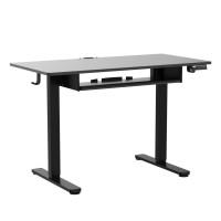 Ergear Electric Standing Desk With Full Size Keyboard Tray, Adjustable Height Sit Stand Up Desk, Home Office Desk Computer Workstation, 48X24 Inches, Black