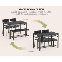 Gizoon Kitchen Table And 2 Chairs For 4 With Bench 4 Piece Dining Table Set For Small Space Apartment