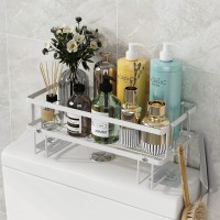 Godboat Over The Toilet Storage Bathroom Shelves Over Toilet With 2 Hooks No Drilling Toilet Shelf Rack And Stand Space Save