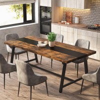 Tribesigns Dining Table For 8 People 7087Inch Rectangular Wood Kitchen Table With Strong Metal Frame Industrial Large Long D