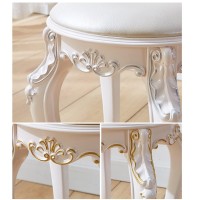 Lojoo Vanity Benches Ground Vanity Stool,Dressing Stoo Makeup Stool, Padded Bench, Piano Seat Chair Bench In Bedroom Bathroom,Abs Plastic Steel Leg, 43Cm (Color : Gold Flannel)