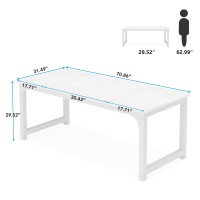 Tribesigns 70.8??Xecutive Desk, Large Office Computer Desk With Thicken Frame, Modern Simple Workstation Business Furniture For Home Office, White