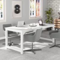 Tribesigns 70.8??Xecutive Desk, Large Office Computer Desk With Thicken Frame, Modern Simple Workstation Business Furniture For Home Office, White