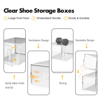 See Spring Xxlarge Shoe Storage Box Fit Size 13 Clear Plastic Stackable Shoe Organizer For Closet Space Saving Sneaker Shoe R