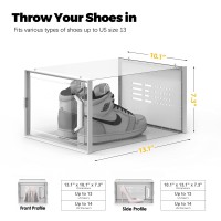 See Spring Xxlarge Shoe Storage Box Fit Size 13 Clear Plastic Stackable Shoe Organizer For Closet Space Saving Sneaker Shoe R