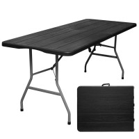 Byliable Folding Table 6Ft Portable Heavy Duty Plastic Foldinhalf 6 Foot Foldable Table Utility Dining Table Indoor Outdoor Fo