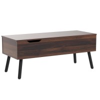 Vowner Coffee Table, Lift Top Coffee Table With Separate And Hidden Storage Compartment, Double Lift Tabletop, Sofa Table For Home Living Room, Walnut Color