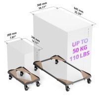 Bytesium Pc Tower Stand - Metal Frame - Adjustable Width And Length - 4 Locking Wheels - Cork Pads - Computer Tower Stand For Atx - Easy Assembly - Wide Size Range - Computer Cart - Cpu Holder