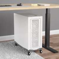 Bytesium Pc Tower Stand - Metal Frame - Adjustable Width And Length - 4 Locking Wheels - Cork Pads - Computer Tower Stand For Atx - Easy Assembly - Wide Size Range - Computer Cart - Cpu Holder