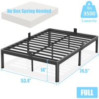 Fuiobyvv Full Size Bed Frame With Round Corner Edge Legs 14 Inch Heavy Duty Support 3500 Lbs Metal Platform Bed Frame Full No