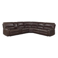 Brunson 3piece Upholstered Motion Sectional Brown