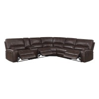 Brunson 3piece Upholstered Motion Sectional Brown