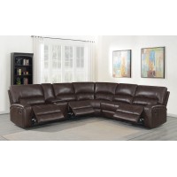 Brunson 3piece Upholstered Motion Sectional Brown