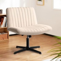 Lemberi Fabric Padded Desk Chair No Wheels, Armless Wide Swivel Home Office Desk Chair,120?Rocking Mid Back Ergonomic Computer Task Vanity Chair For Office, Home, Make Up,Small Space, Bed Room