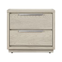 Abbey 2 Drawer Nightstand In Grey Oak Wood