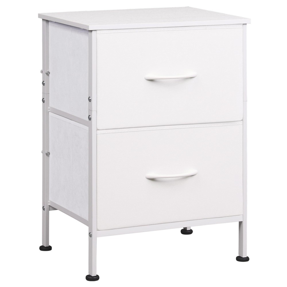 Wlive White Nightstand Night Stand With 2 Drawers Small Dresser For Bedroom Bedside Furniture College Dorm End Table With F