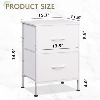 Wlive White Nightstand Night Stand With 2 Drawers Small Dresser For Bedroom Bedside Furniture College Dorm End Table With F