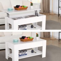 Fdw Lift Top Coffee Table With Hidden Compartment And Storage Shelf Wooden Lift Tabletop For Home Living Room Reception Room Off