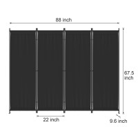 Morngardo Room Divider Folding Privacy Screens 4 Panel Room Partitions 88 Foldable Wall Dividers Portable Separating For H