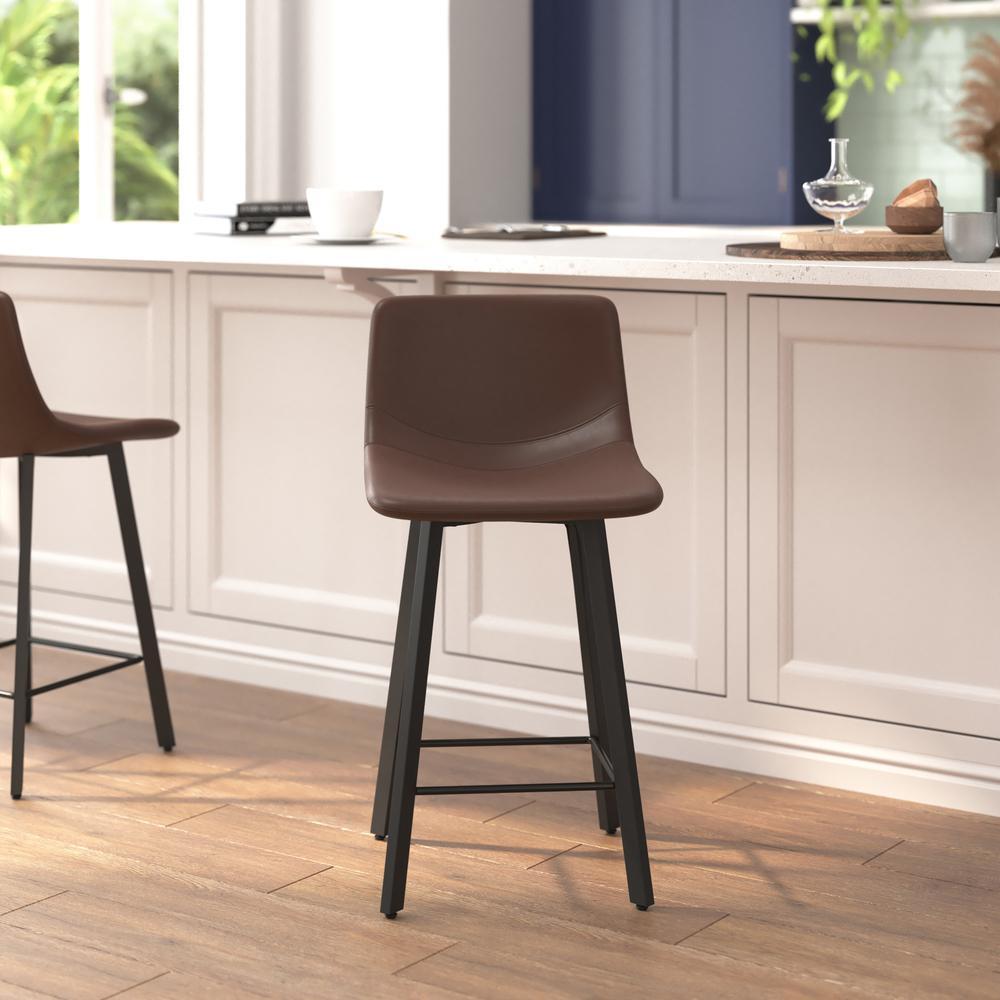 Caleb Modern Armless 24 Inch Counter Height Stools