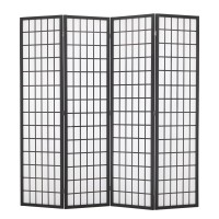 Fdw Room Divider 4 Panel Oriental Shoji Screen 6Ft Folding Privacy Divider Wall Divider Portable Freestanding Partition Screen Japanese-Inspired Wood Divider,White