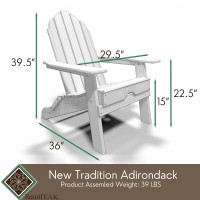 Resin TEAK Folding Adirondack Chair Set of 2, All Weather Folding Plastic Outdoor Chairs for Fire Pit, Campfire, Patio, Porch, Comfortable Seat for Long Relaxation, Up to 300 lb Capacity - Red