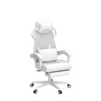 Gtracing Gaming Chair, Computer Chair With Mesh Back, Ergonomic Gaming Chair With Footrest, Reclining Gamer Chair With Adjustable Headrest And Lumbar Support For Gaming And Office (White)
