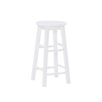 Linon Zeke White 24 Counter Stool With Round Seat