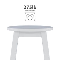 Linon Zeke White 24 Counter Stool With Round Seat