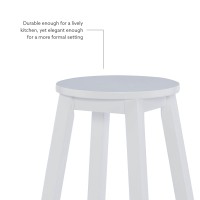 Linon Zeke White 24 Counter Stool With Round Seat