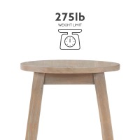 Linon Zeke Grey Wash 29 Barstool With Round Seat