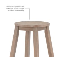 Linon Zeke Grey Wash 29 Barstool With Round Seat