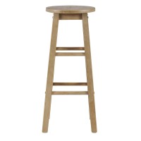 Linon Zeke Grey Wash 29 Barstool With Round Seat