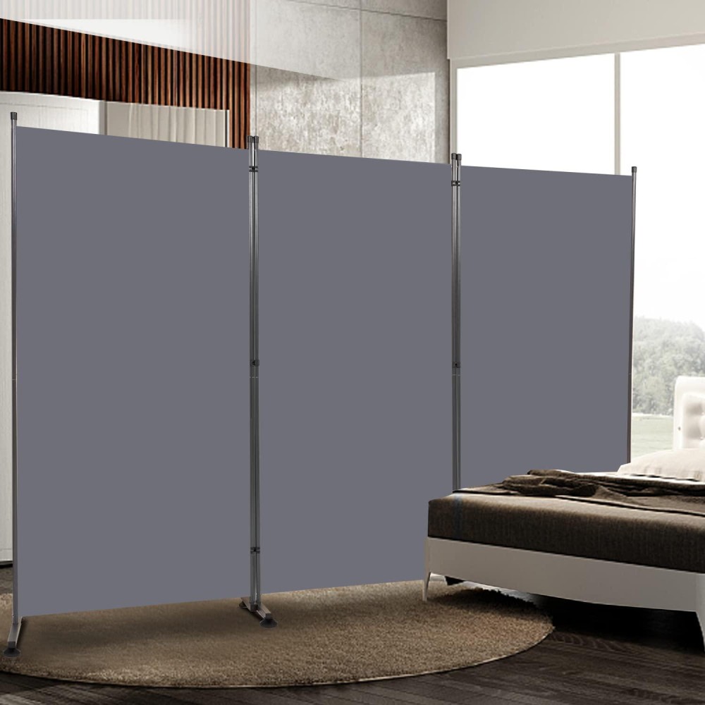 Room Divider 6Ft Folding Privacy Screens, 3 Panel Partition Room Dividers W/Freestanding Design, Portable Wall Divider For Room Separtation, Fabric Screen Panel For Home Office Bedroom Dorm